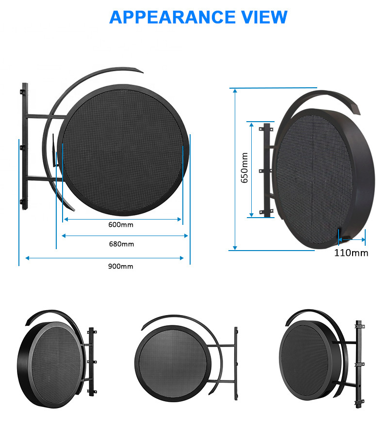Outdoor P4.68 Round LED Sign , Circular Led Logo Display