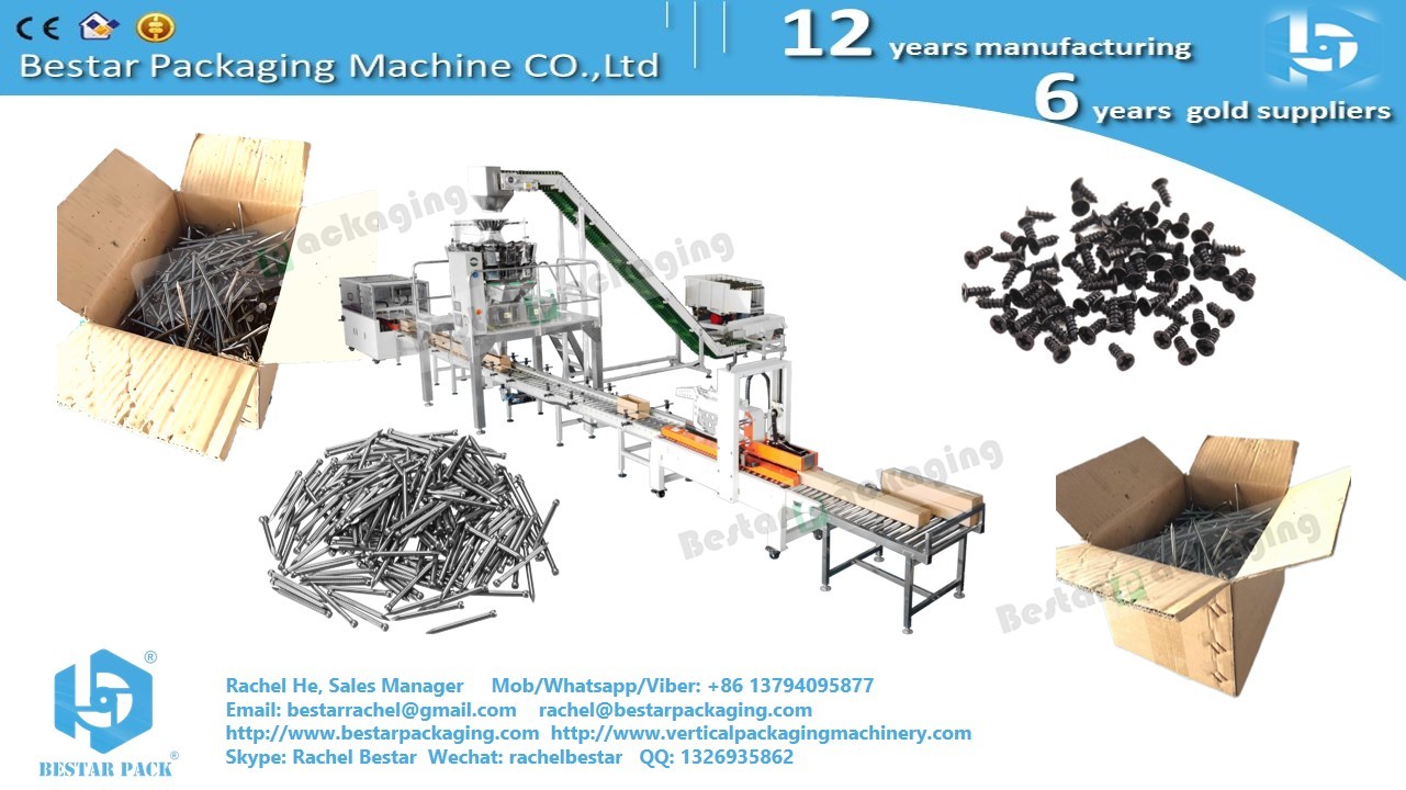Screw nails hardware packaging solution (Bestar) automatic weighing and filling box packing machine