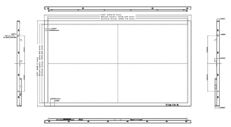 Sunlight Readable 27 Inch UFD TFT LCD Display 60HZ 1000nits EDP Interface