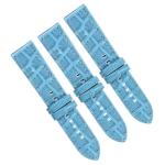 16mm Leather Watch Strap Bands , Light Blue Crocodile Watch Band