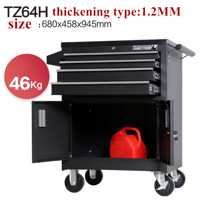 2 Drawers 0.8mm OEM Rolling Tool Carts , Tool Storage Trolley