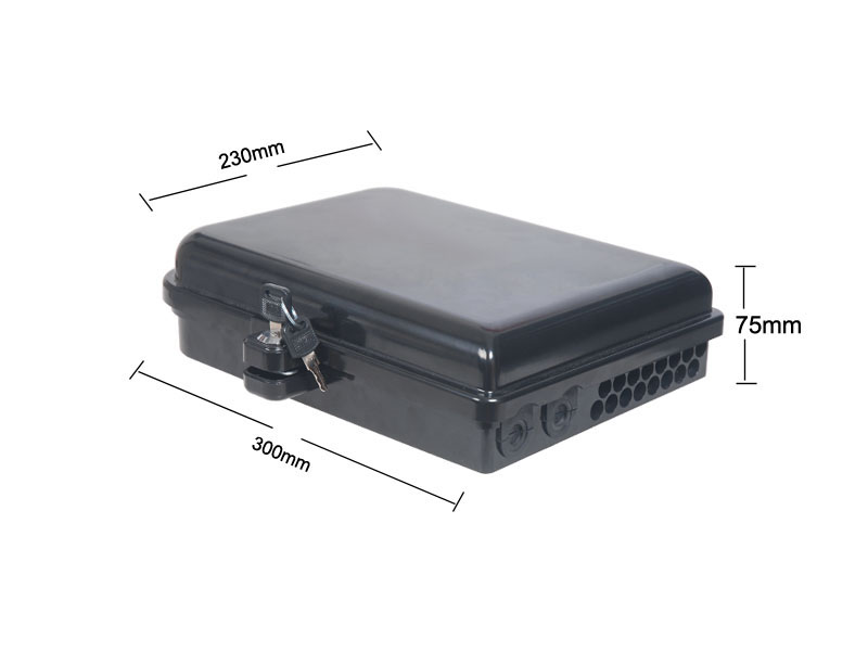 24 Core Outdoor Fiber Optic Distribution Box ABS PC Wall Hanging Pole Installation
