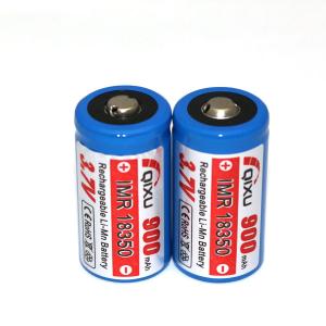 China QIXU IMR 18350 900mAh 3.7V rechargeable Li-Mn Battery / e-cigs and mods battery wholesale