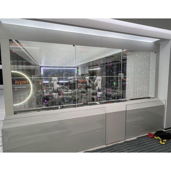 Android Windows OLED Digital Signage 55 Inch Transparent Touch Screen Panel Transparent Video Screen