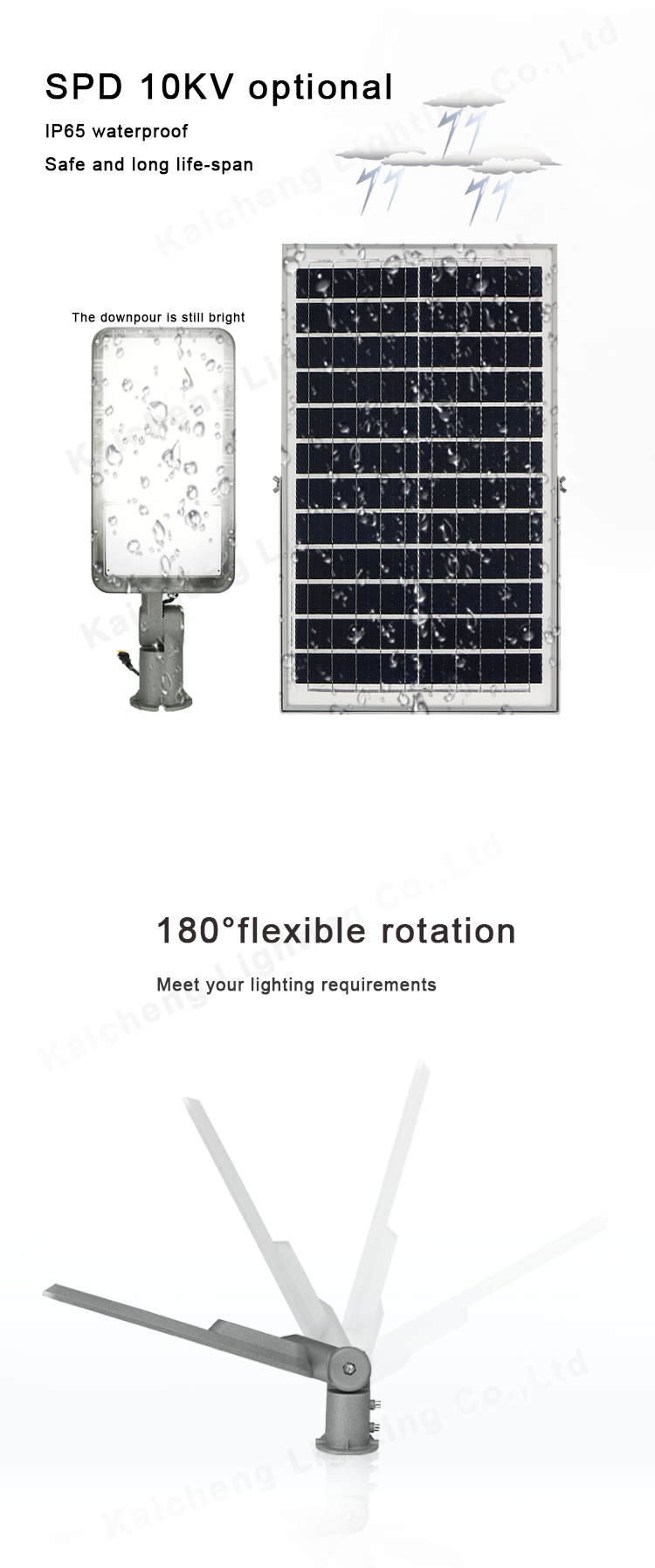 30000h Life 200w Polycrystalline High Power Solar Street Light
