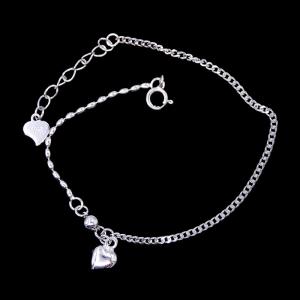 China Heart Shape Plain Silver Bracelet Plated Rhodium Vintage Jewelry wholesale