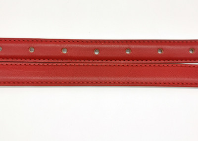 20mm Curved Womens Genuine Leather Belt With Stitching Pin Buckle