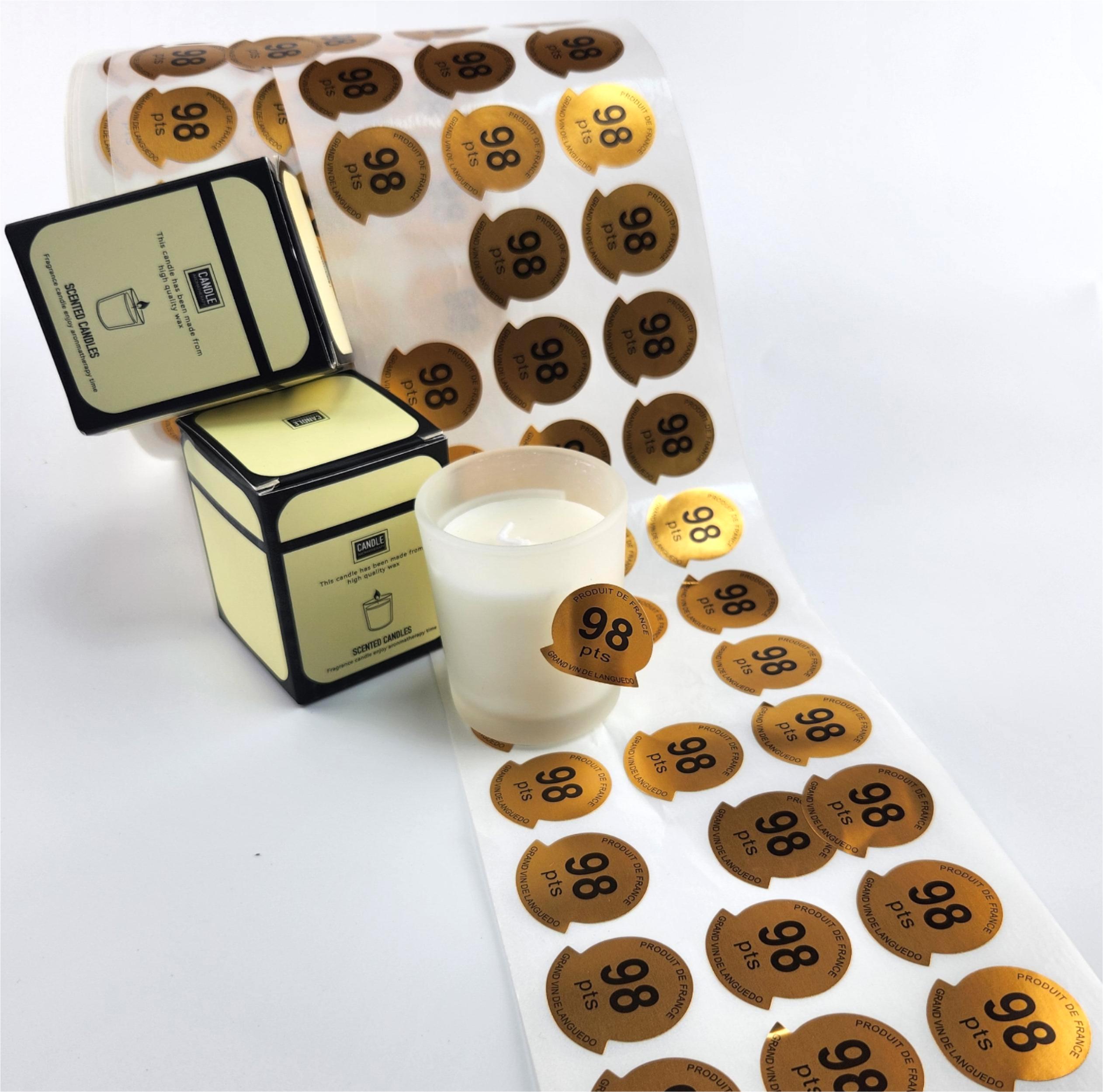 OEM Custom Waterproof Candle Warning Stickers Simple Candle Labels