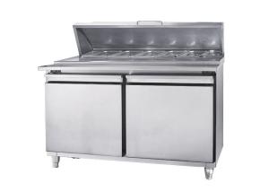 China Double Temperature Commercial Kitchen Equipment 2 Doors Chiller SS 1.5m For Hotel Kitchen wholesale