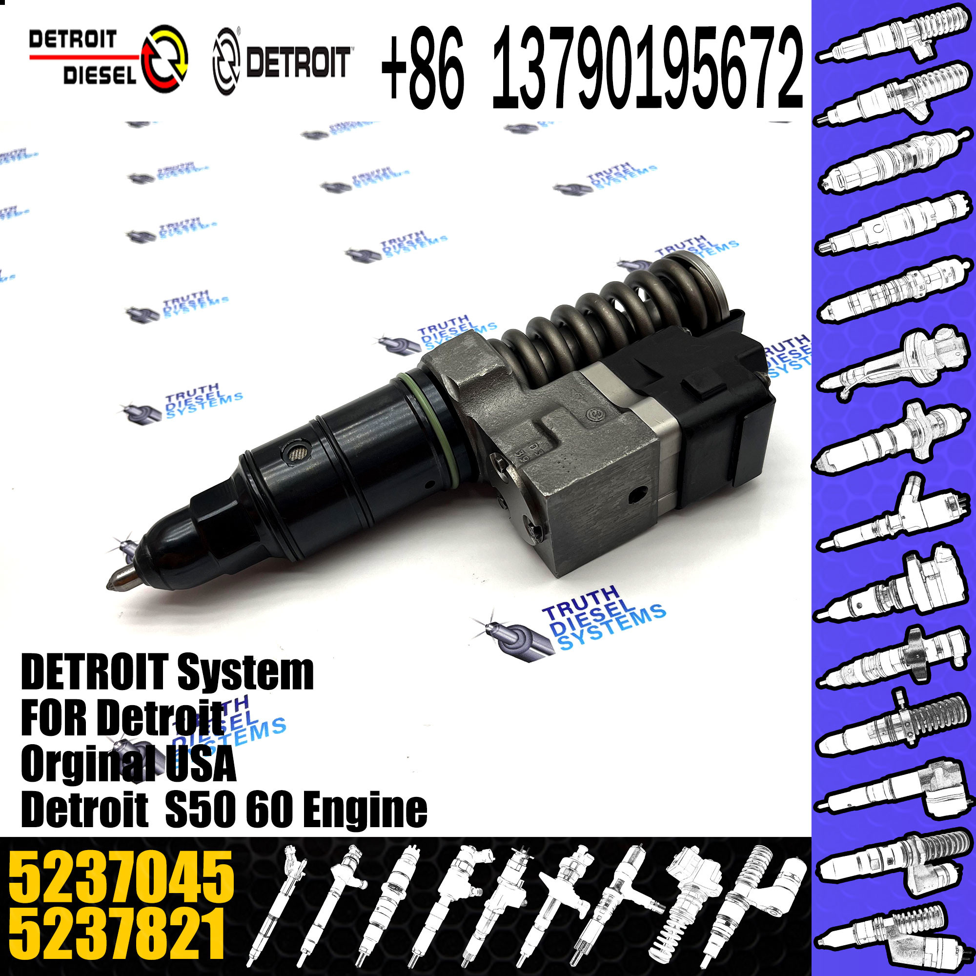 4991752 Detroit Common Rail Diesel Fuel Injector R-5237466 5237466 R-5235575 5235575 5237045