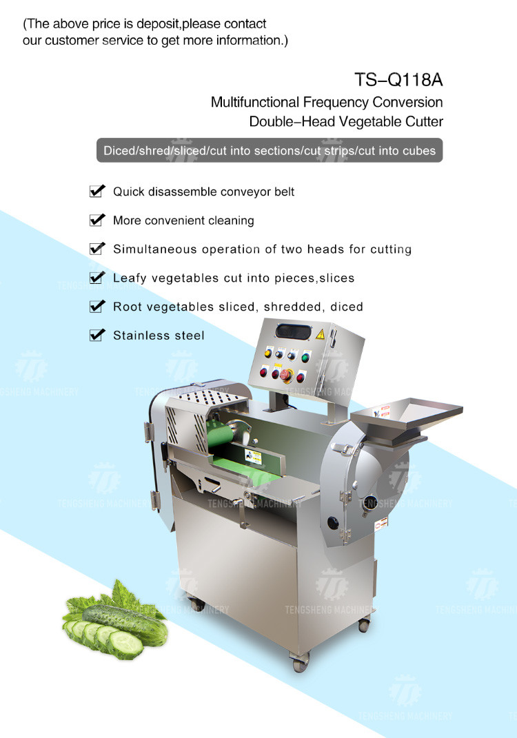 2.25kw 1000kg/h Vegetable Cutter Potato Slicer Machine