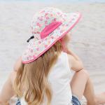 Lightweight Fabric Wide Brim Bucket Hats 43cm Childrens Sunhat