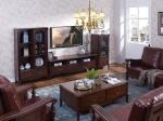 Rubber Wood Home Living room Leisure Amercian Furniture TV wall unit By Floor