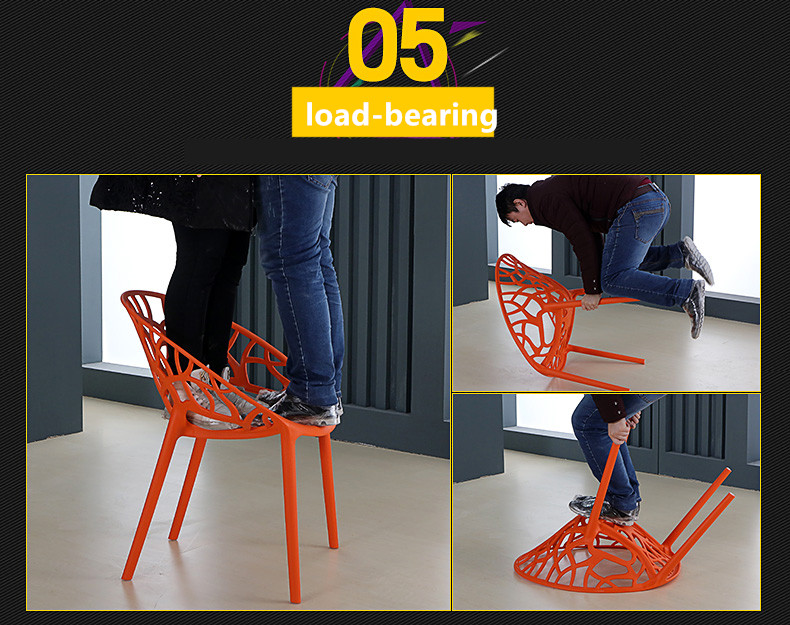 Integral Moulding Hollow Plastic Dining Chairs For Restaurant / Coffee Bar