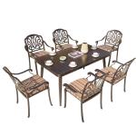 Aluminum 6 Seater Garden Furniture Black 18in 6 Person Patio Table