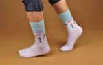 Cute christmas snowman design supersoft cotton socks for lovers