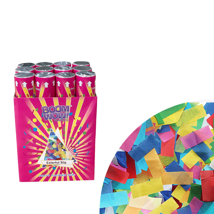 Colorful Paper Slip Biodegradable Confetti Cannon For New Year