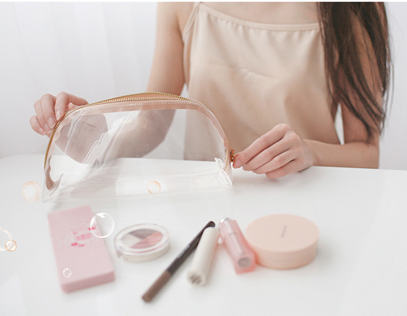 Wholesale Factory Direct Sell Blank Transparent Waterproof Zipper Makeup Bag