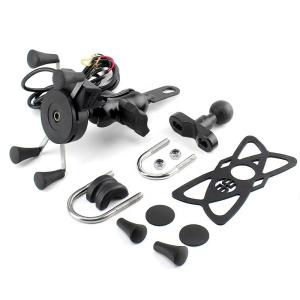 China Navigation Two Wheeler Mobile Holder , FCC 5V 2A Dirt Bike Iphone Mount wholesale