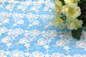 China 120cm Nylon Mesh 100% Polyester Lace Fabric Thread Allover Textiles wholesale