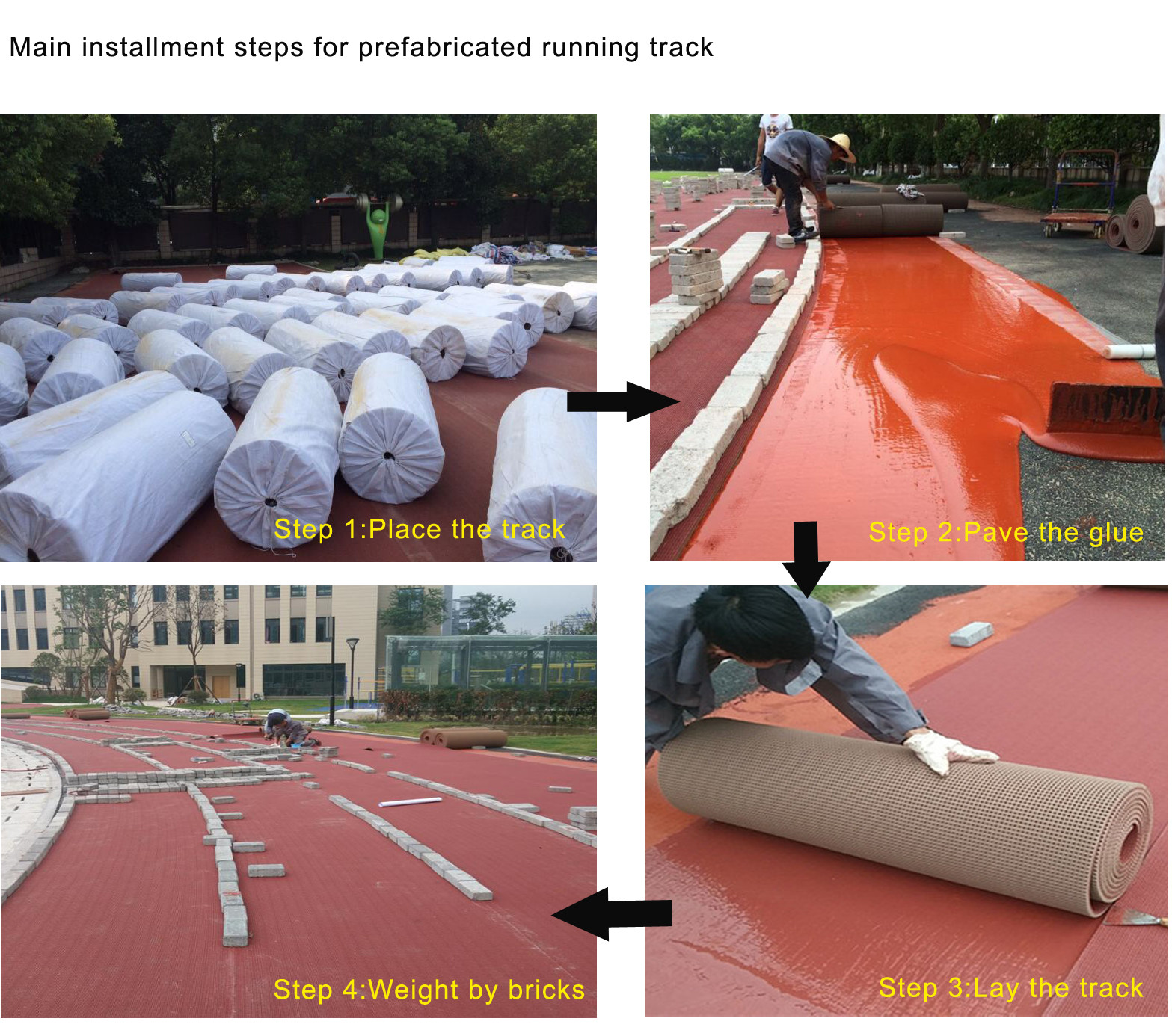 IAAF Rubber Tartan Running Track Yellow Prefabricated