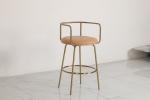 Stainless Steel Bar Chair With Leather Seat High Backrest