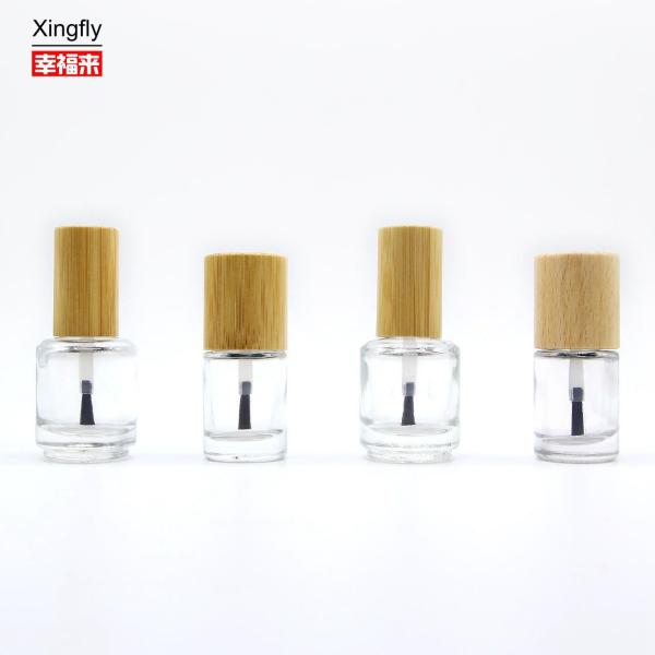 11ml Round Nail Polish Bottle With Wooden Cap UV Gel Empty Bottle Of Nail Polish