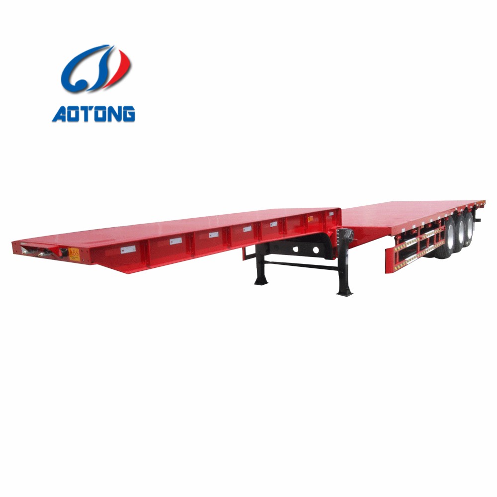 Truck Trailer 3 axles flatbed semi-trailer platform 40ft 48ft for container transport