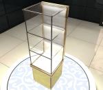 Perfume Cosmetics Bangle Jewelry Glass Display Shelves Retail With 3 Layers