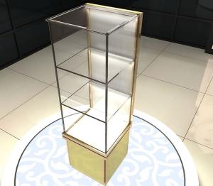 China Perfume Cosmetics Bangle Jewelry Glass Display Shelves Retail With 3 Layers wholesale