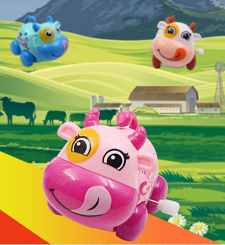 PVC Wind Up Easter Puzzle Toys for Kids Cute Animals Toy Cow Walking Jumping Clockwork Bulk Birthday Gift Party Favors