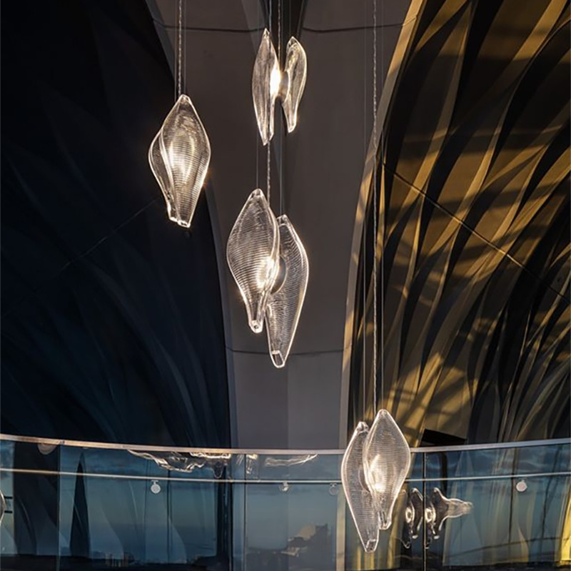 Postmodern Minimalist Art Glass Pendant Lamp Bar Bedroom Cafe Duna Pendant Lamp(WH-GP-141)