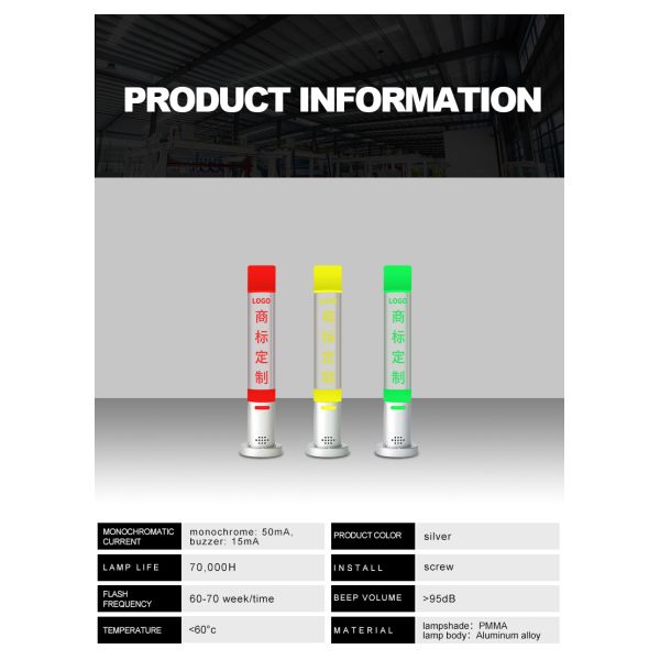 Led Crystal Machine Tower Lamp Warning Light Tower Luminous Efficiency 80 Lm/W Aluminium Alloy