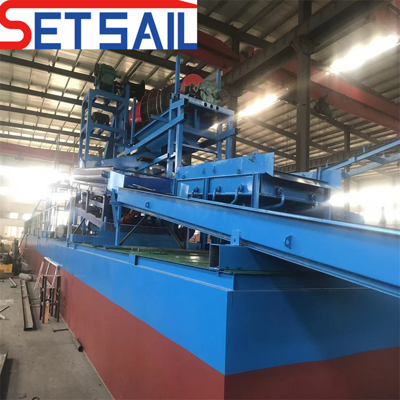 Chain Bucket River Mining Gold Dredger with Agitation Chute