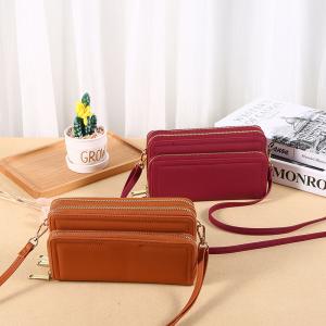 China Fashion Long Wallet Double Layer Double Zipper Lady Shoulder Bag for All Seasons wholesale