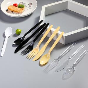 China Disposable plastic Spoon Fork Knife with Customized Logo wholesale