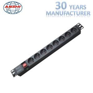 China 16A 3 Pin Universal Power Strip PDU Extension Socket 220 - 250V Rated Voltage wholesale