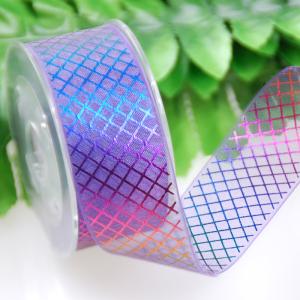 China Fragrance Packaging Rainbow Organza Ribbon , 19mm Length Sheer Organza Ribbon wholesale