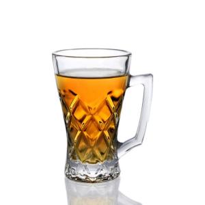 China 220ml Classic Pattern Clear Transparent Coffee Mug Tea Glass wholesale