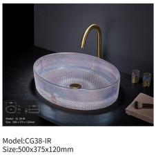China Round Crystal Clear Glass Basin Sink for Modern Hotel Bathroom Italy wholesale