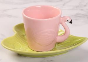 China Hotel Stain Resistant 130ml Plate Flamingo Tea Set wholesale