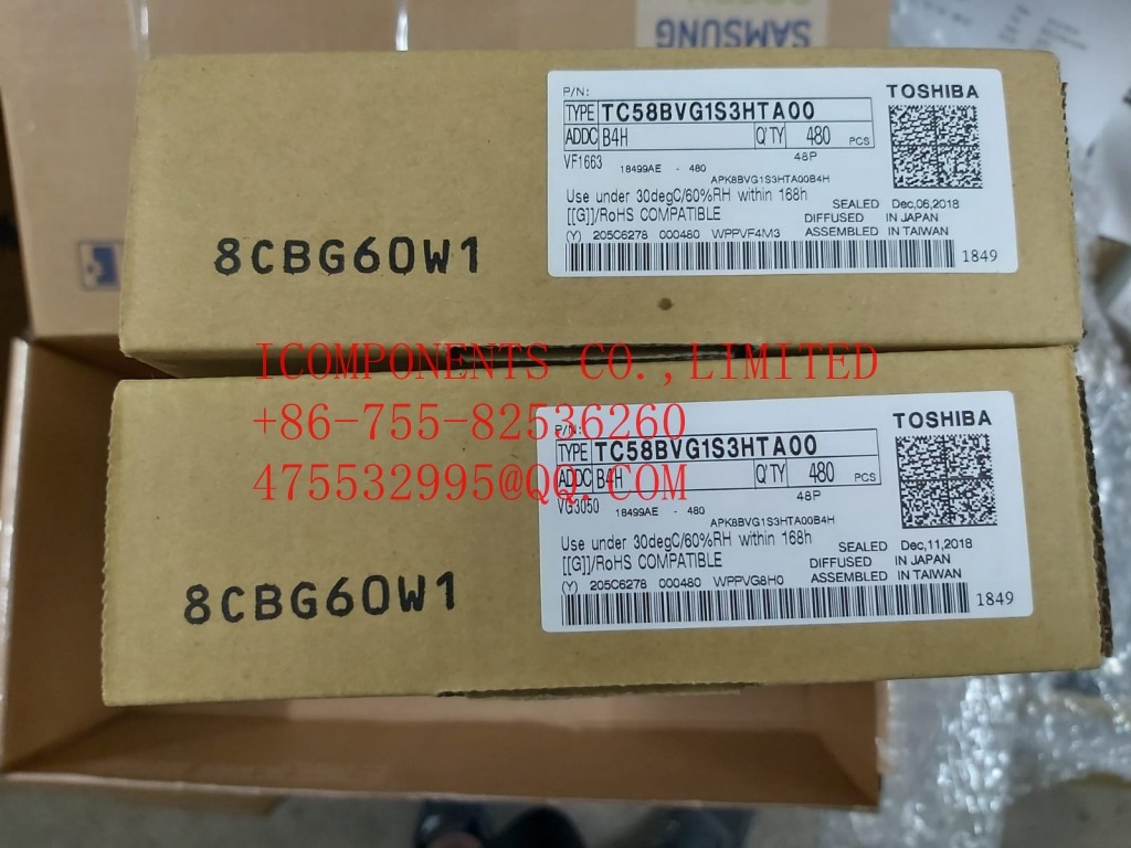 TC58NVG1S3HBAI4 KIOXIA SLC NAND Flash Parallel 3.3V 2G-bit 256M x 8 63-Pin FBGA