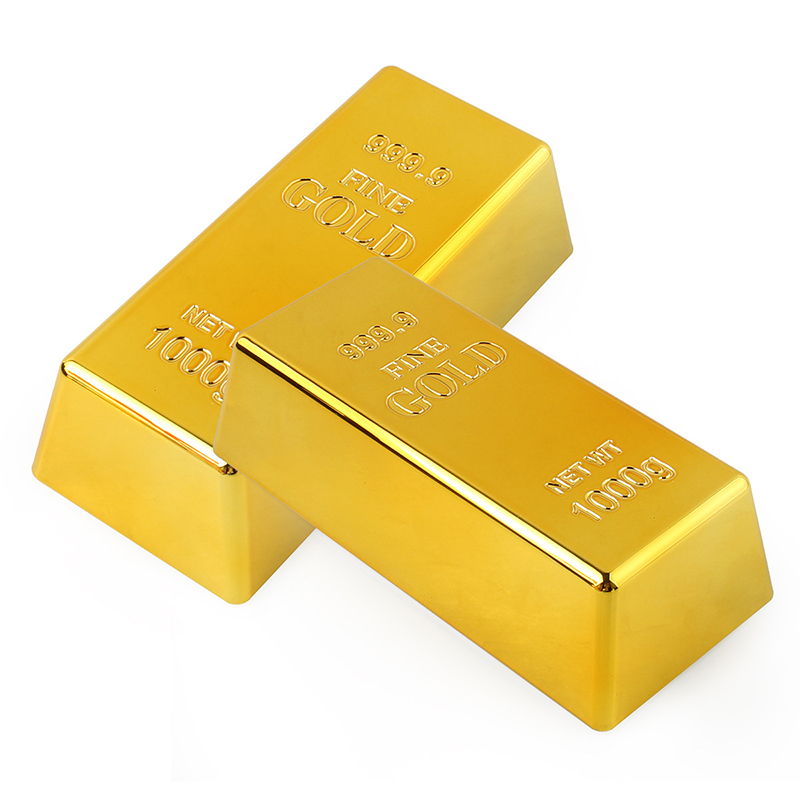 Fine Paper Weight Game Fancy Party Table Decor Plastic Gold Bullion Bar For Kids Toy Gift