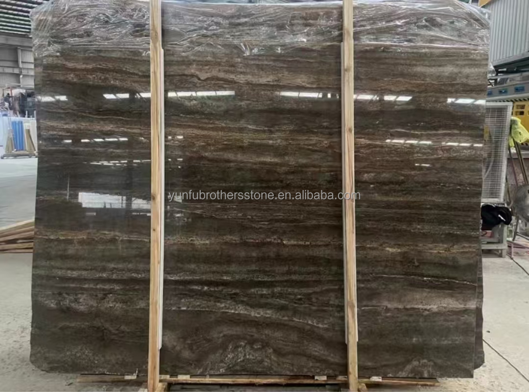 Travertine Marble Tile for Hotel Villa Polished Silver Stone Cladding and Decoration