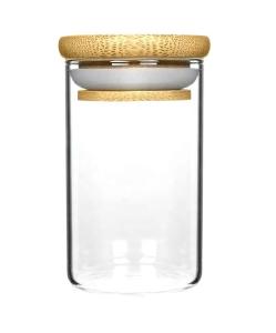 China Bamboo Wood Lid Round Kitchen Food Storage Jar High Heat Resistance wholesale