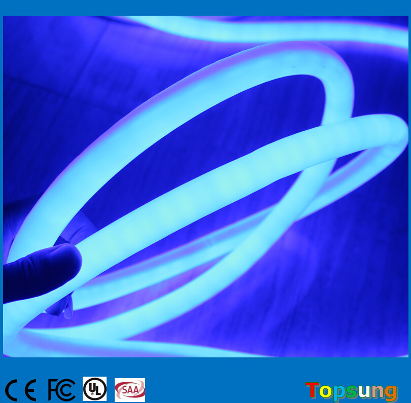 IP67 110 volt dmx led neon rope 16mm 360 degree round flex lights blue