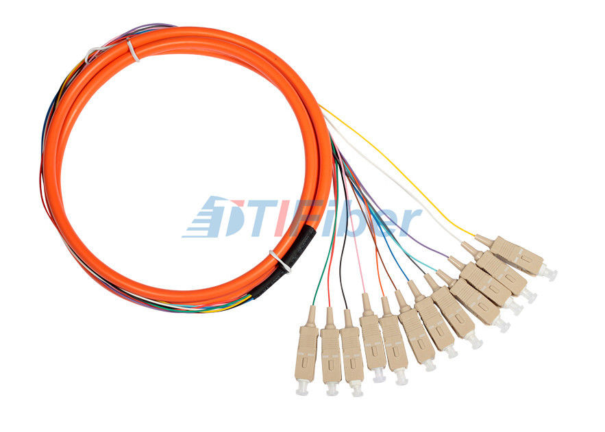 Simplex Duplex 12 cores Fiber Optical Pigtail OM2 50um For FTTH Network