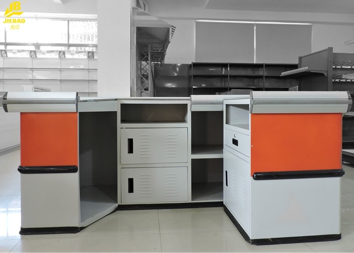 Steel Inside Supermarket Checkout Counter Craftsmanship Custom Color Stainless Steel