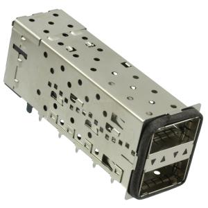 China 2085945-7 QSFP+ Cage Assembly 2x1 Port With Integrated Connector Included Lightpipe 14Gb/s wholesale