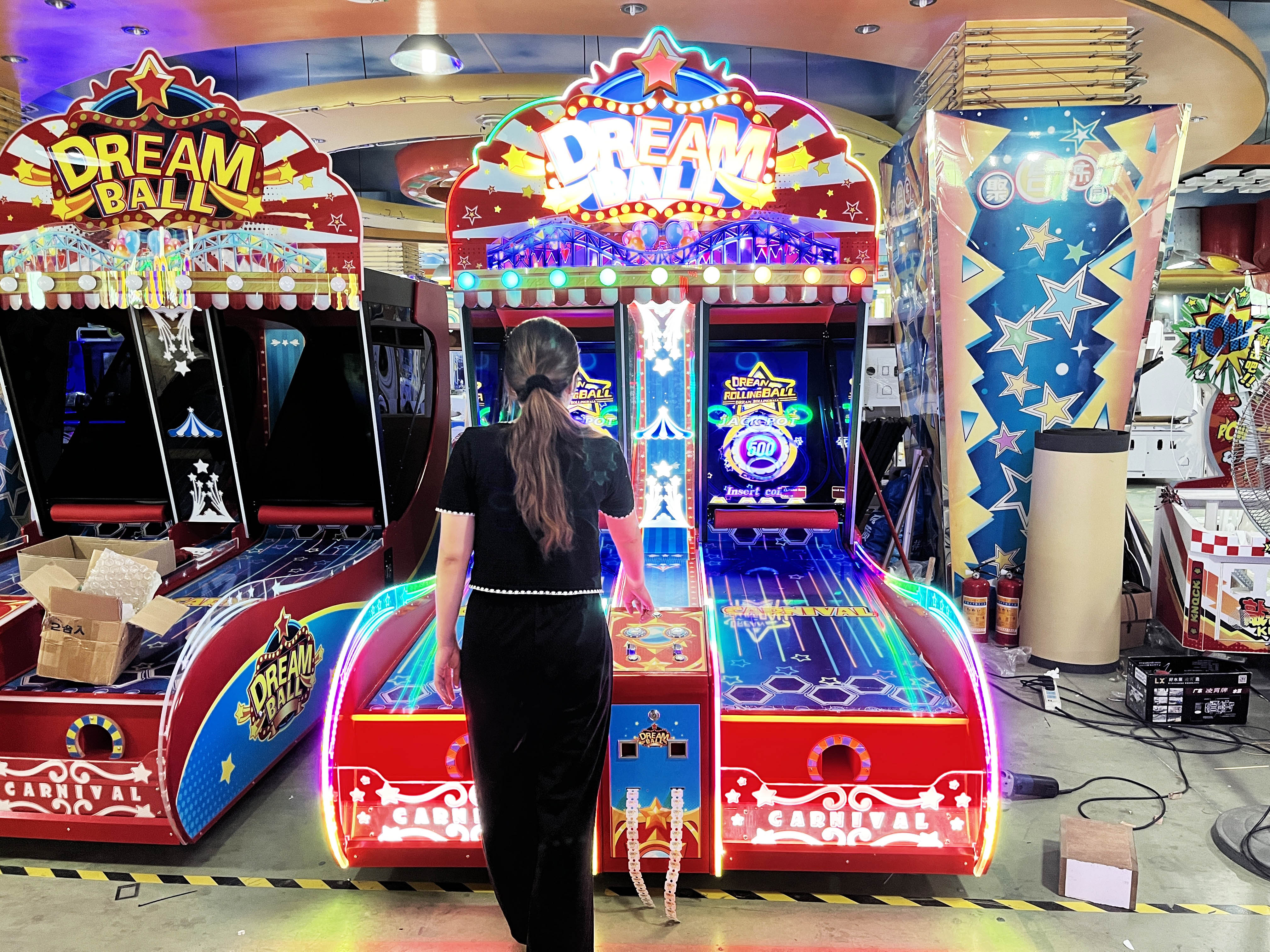 Dreamland original dream crazy rolling ball arcade machine coin operated double players ticket games machine for sale